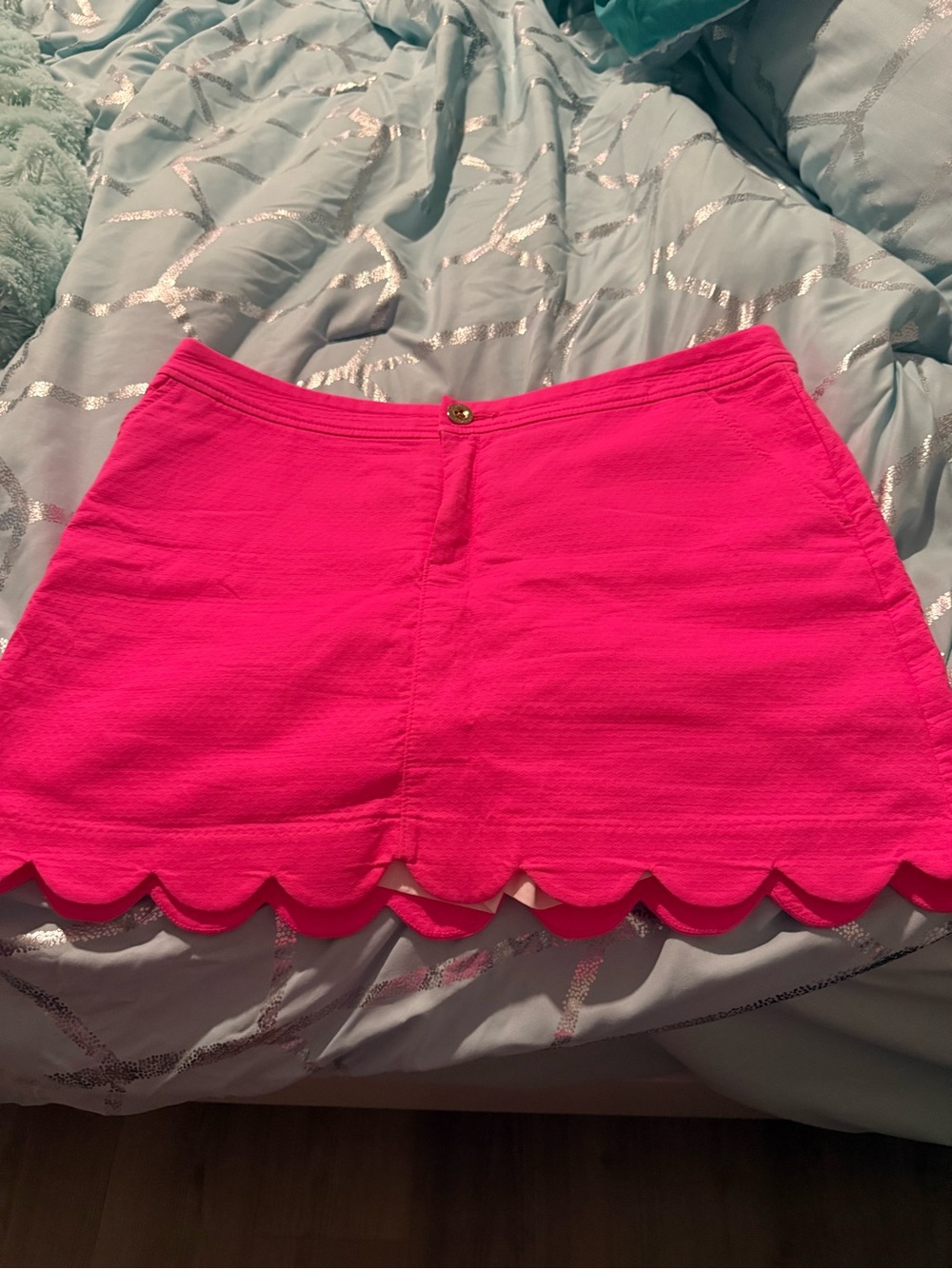 Lilly Pulitzer Hot Pink Scallop Hem Mini Skort